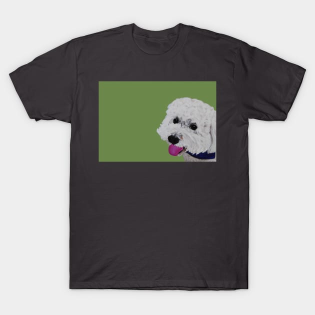 Finn the Bichon Frise Sage Green T-Shirt by AmandaAAnthony